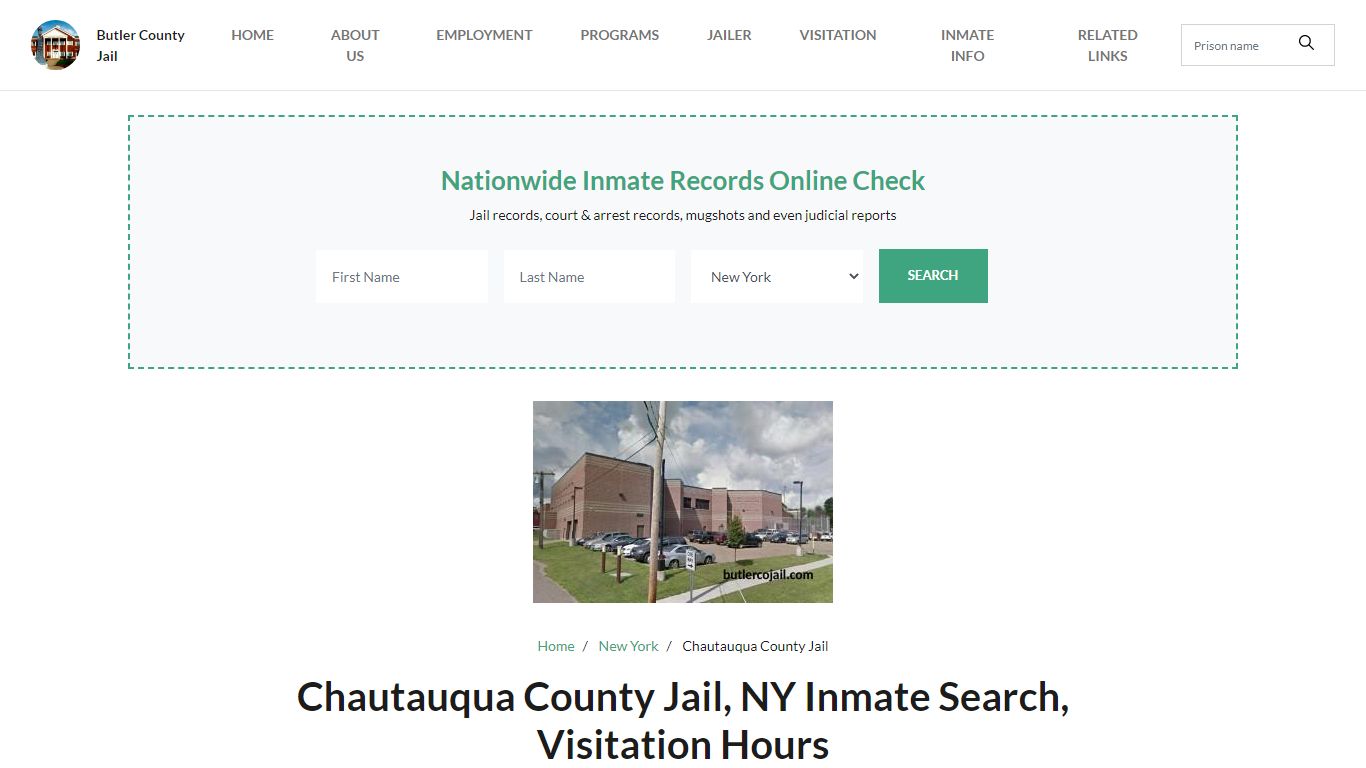 Chautauqua County Jail, NY Inmate Search, Visitation Hours
