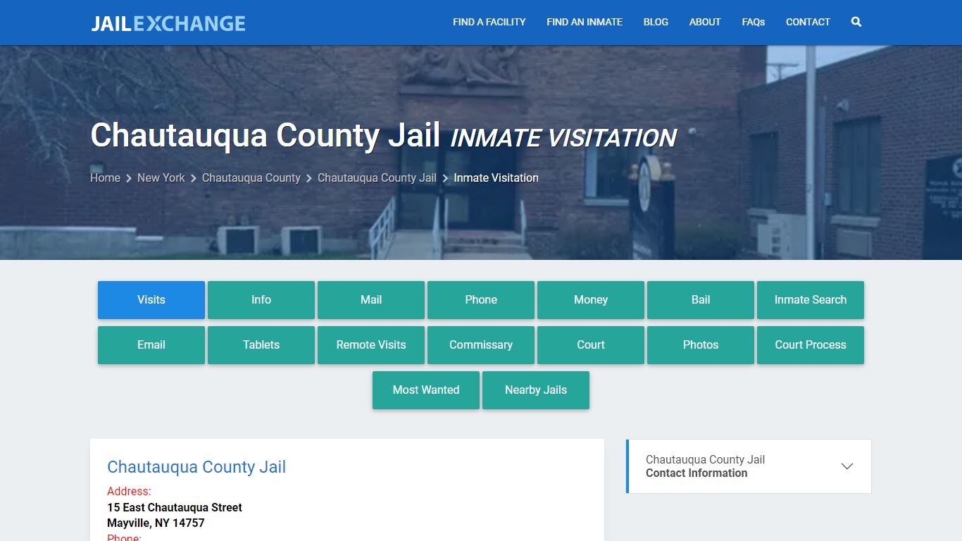Inmate Visitation - Chautauqua County Jail, NY - Jail Exchange