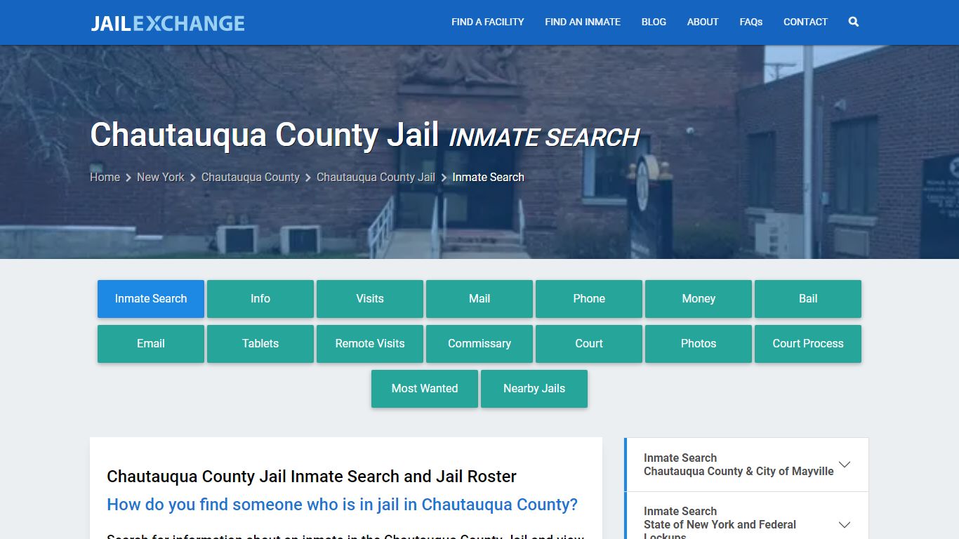 Inmate Search: Roster & Mugshots - Chautauqua County Jail, NY